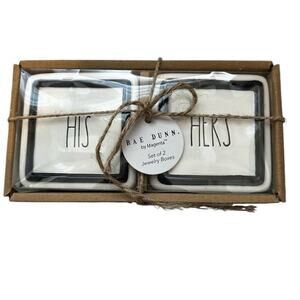 NWT Rae Dunn Artisan His Hers Jewelry Box Set